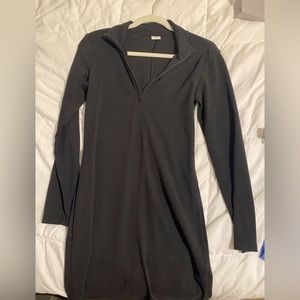 Aritzia black zip up dress